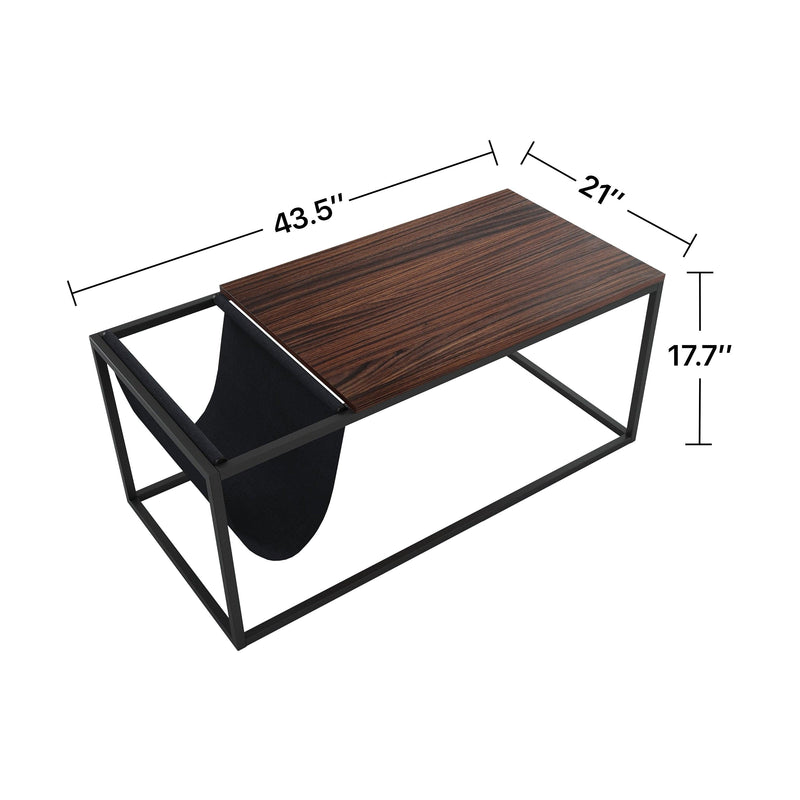 Riley Indoor  Walnut Sofa Table with Metal Frame and Canvas Hanger - Urban Living Furniture (Los Angeles, CA)