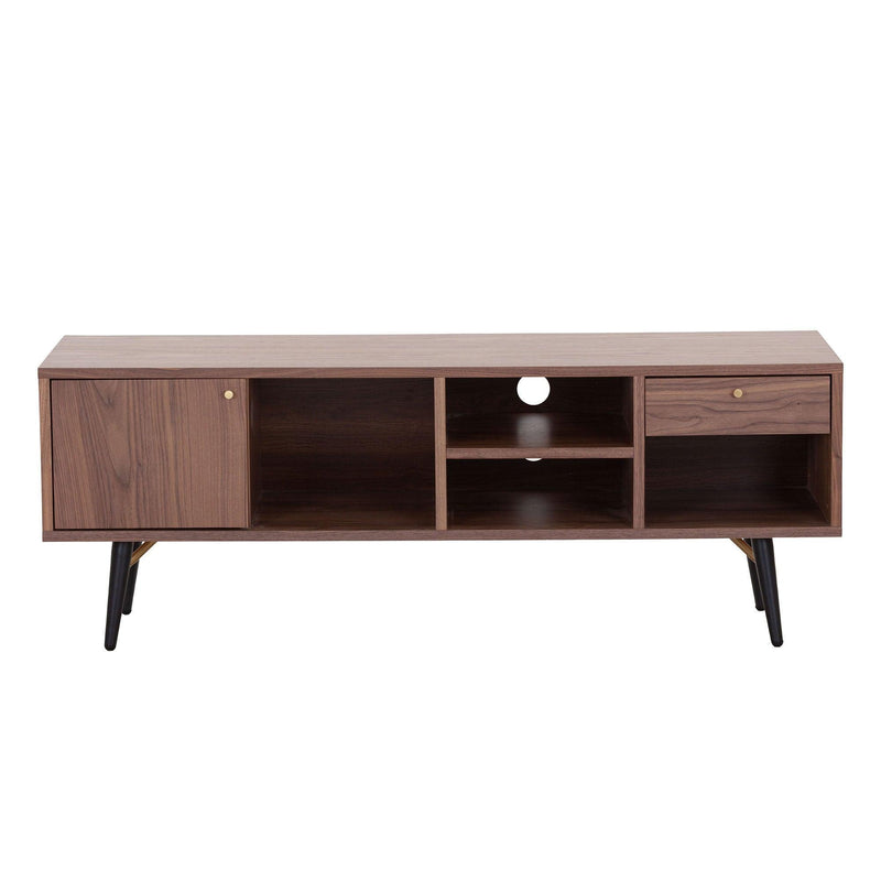 Mid-CenturyModern Low Profile Media Console TV Stand, Walnut - Urban Living Furniture (Los Angeles, CA)