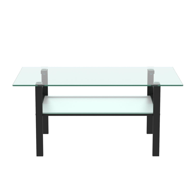 Transparent glass black coffee table,Modern simple, living room coffee table, side center table - Urban Living Furniture (Los Angeles, CA)