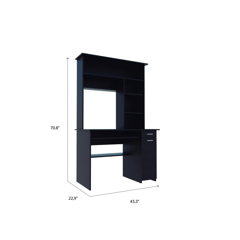 Aberdeen 2-Drawer 7-Shelf Computer Desk with Hutch Black Wengue - Urban Living Furniture (Los Angeles, CA)