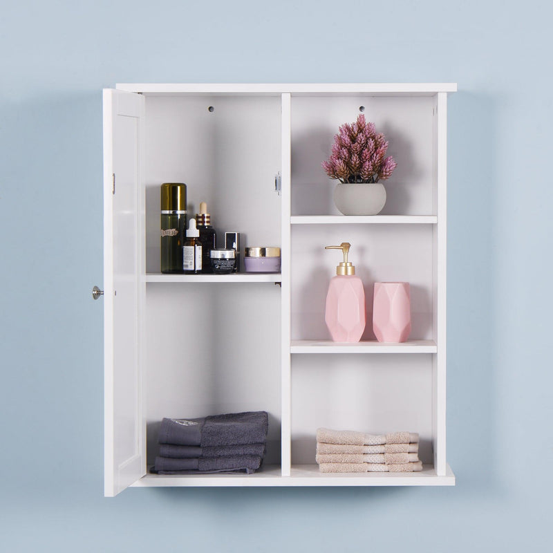 Wall Mount Medicine Cabinet with a Door, Wooden BathroomStorage Cabinet with Adjustable Shelf - Urban Living Furniture (Los Angeles, CA)