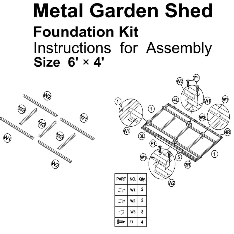 6ft x 4ft Outdoor Garden Metal Lean-to Shed with Lockable Door - Brown - Urban Living Furniture (Los Angeles, CA)