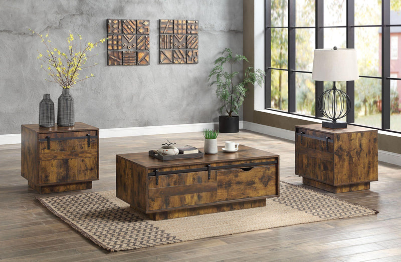 ACME Bellarosa END TABLE Rustic Oak Finish LV01443 - Urban Living Furniture (Los Angeles, CA)