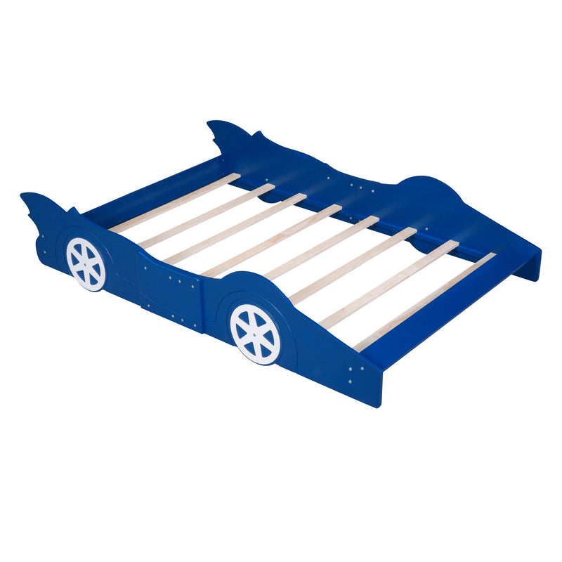 Full Size Race Car-Shaped Platform Bed with Wheels,Blue - Urban Living Furniture (Los Angeles, CA)