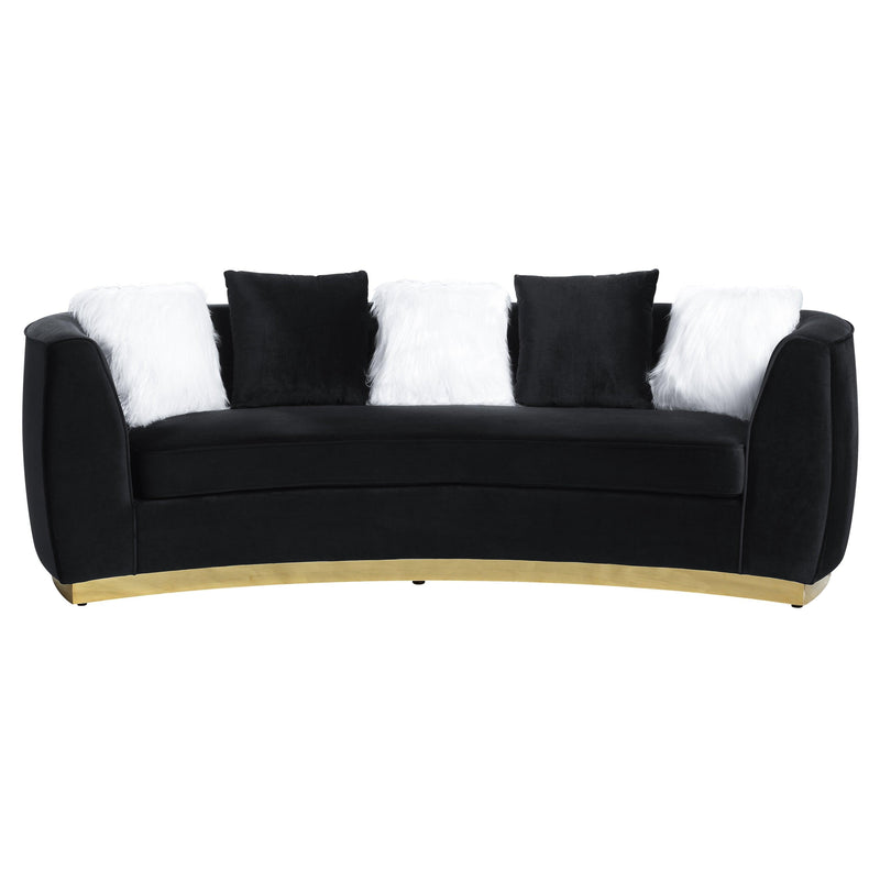 ACME Achelle Sofa w/5 Pillows in Black Velvet LV01045 - Urban Living Furniture (Los Angeles, CA)