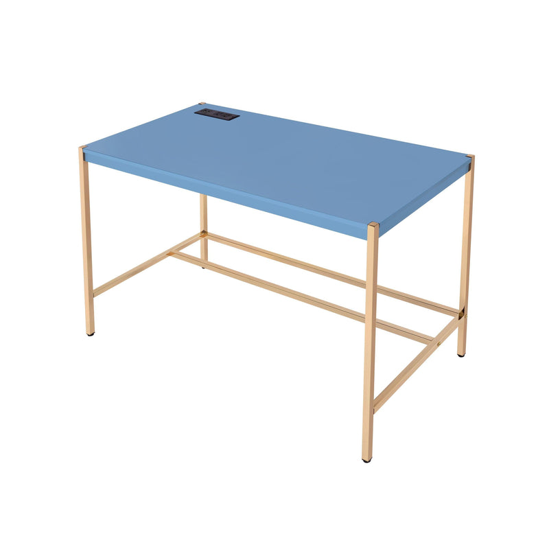 ACME Midriaks Writing Desk w/USB Port in Navy Blue & Gold Finish OF00022 - Urban Living Furniture (Los Angeles, CA)