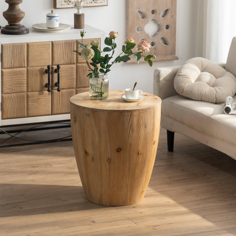 21.06"Vintage Style Bucket Shaped Coffee Table for Office, Dining Room and Living Room