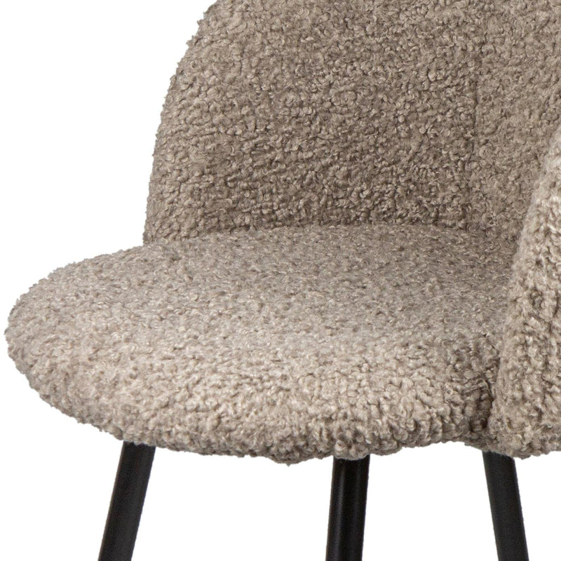 Upholstered teddy faux fur dining armrest chair set of 2 (Light Brown) - Urban Living Furniture (Los Angeles, CA)