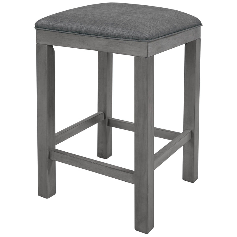 4-Piece Counter Height Table Set with Socket and Fabric Padded Stools, Gray - Urban Living Furniture (Los Angeles, CA)