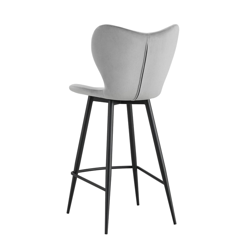 Grey Velvet Chair Barstool Dining Counter Height Chair Set of 2 - Urban Living Furniture (Los Angeles, CA)