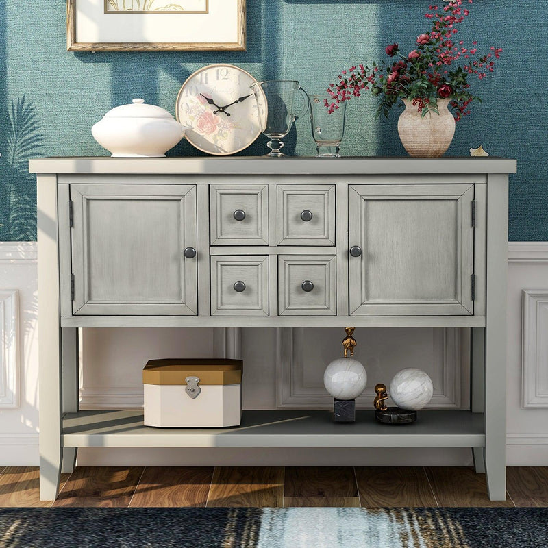 Cambridge Series Buffet Sideboard Console Table with Bottom Shelf (Antique Gray) - Urban Living Furniture (Los Angeles, CA)