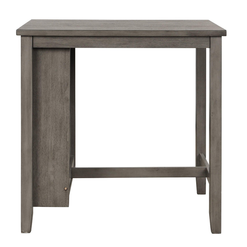 3 Piece Dining Table with Padded Stools, Table Set withStorage Shelf,Dark Gray - Urban Living Furniture (Los Angeles, CA)