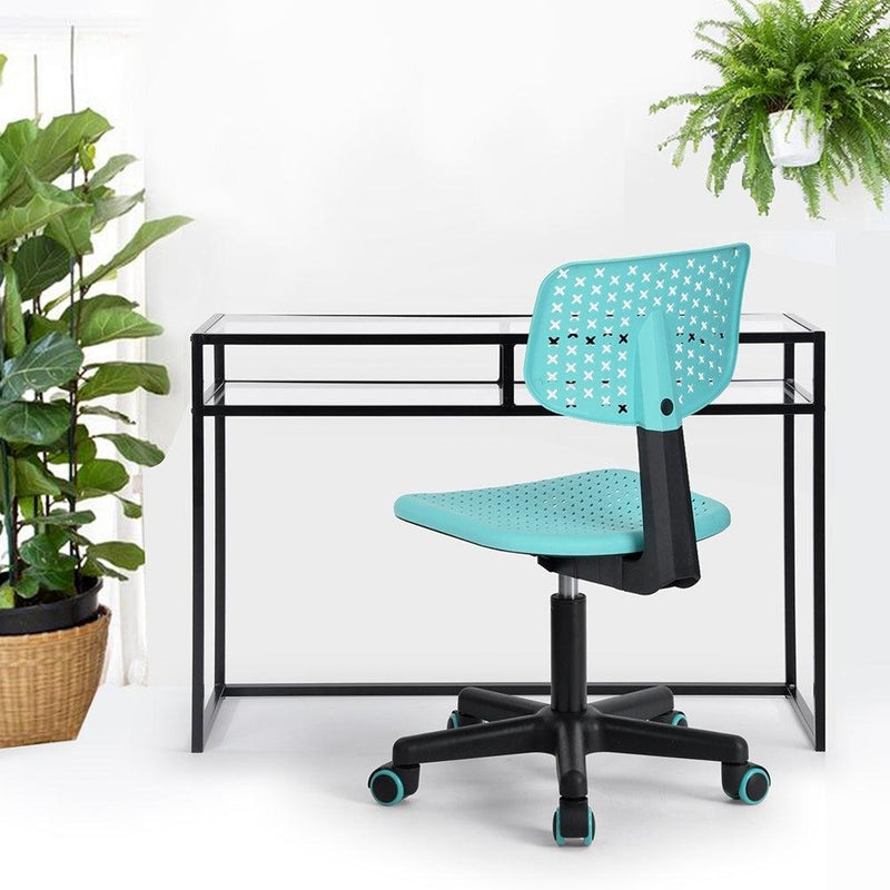 Plastic Children Student Chair; Low-Back Armless Adjustable Swivel Ergonomic Home Office Student Computer Desk Chair; Hollow Star - MINT GREEN - Urban Living Furniture (Los Angeles, CA)