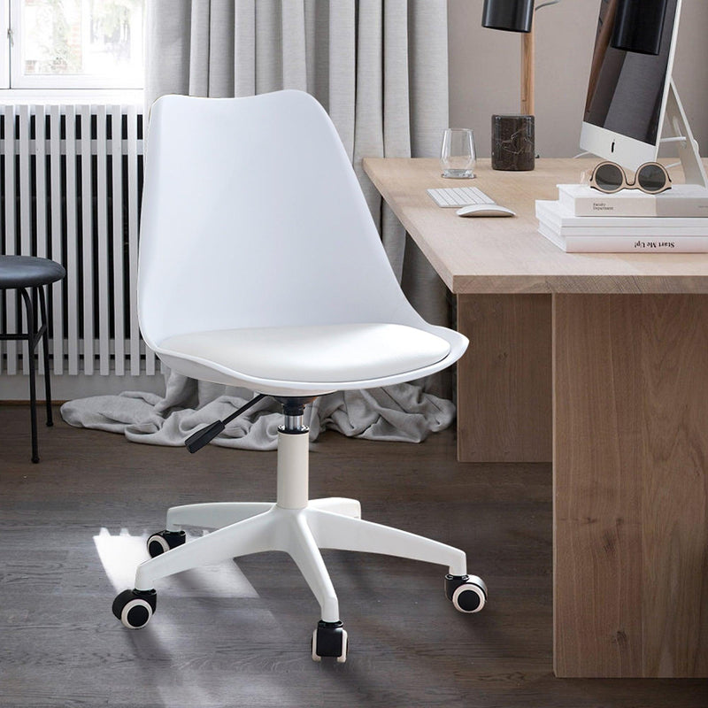 Modern Home Office Desk Chairs, Adjustable 360 °Swivel  Chair Engineering  Plastic Armless Swivel Computer  Chair With Wheels for Living Room, Bed Room Office Hotel Dining Room and White. - Urban Living Furniture (Los Angeles, CA)