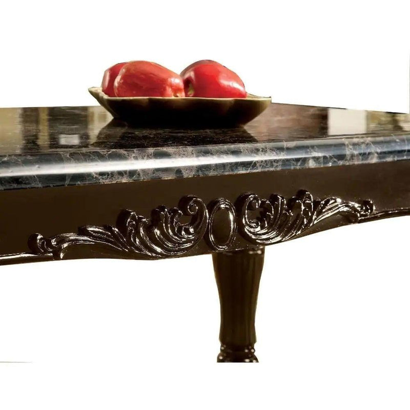 Traditional Espresso Solid wood Sofa Table Faux Marble Top Intricate design Living Room Furniture - Urban Living Furniture (Los Angeles, CA)