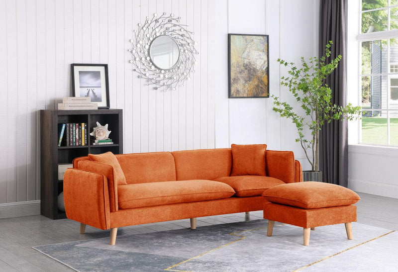 Brayden Orange Fabric Sectional Sofa Chaise - Urban Living Furniture (Los Angeles, CA)