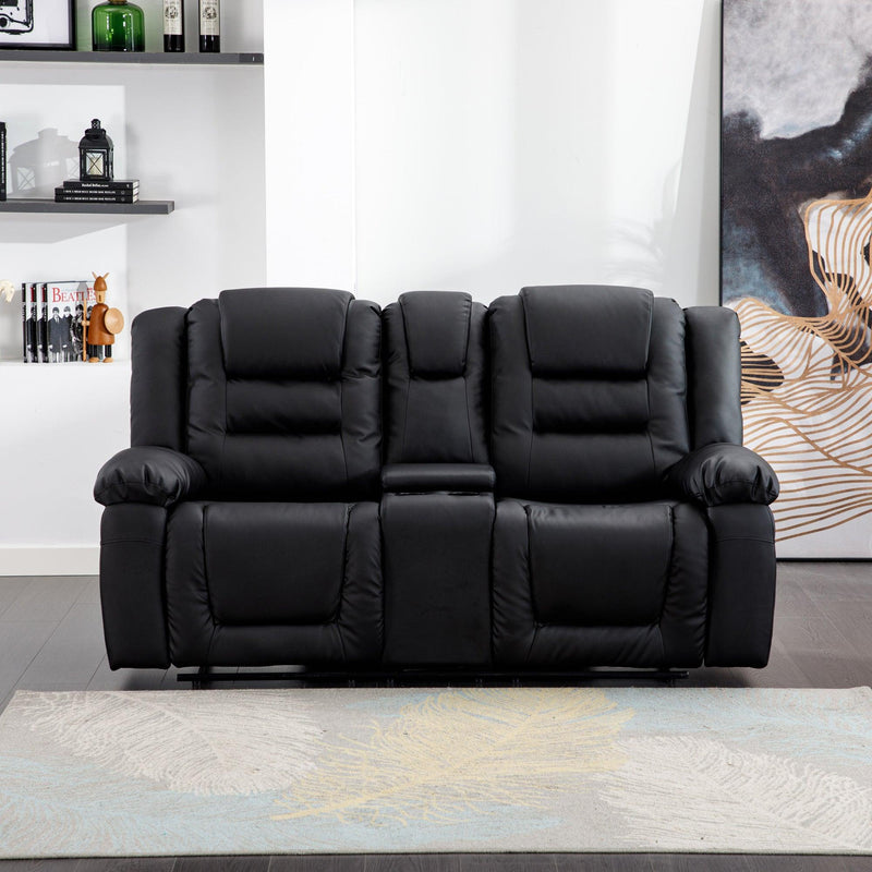 Home Theater Seating Manual Recliner, PU Leather Reclining Loveseat for Living Room - Urban Living Furniture (Los Angeles, CA)