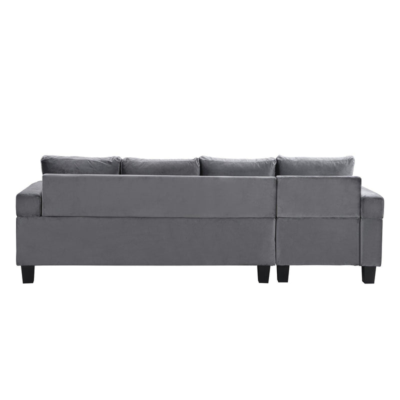 Sectional Sofa Set for Living Room with L Shape  Chaise Lounge ,cup holder and  Left  Hand withStorage Chaise Modern 4 Seat (Grey) 
--LEFT CHAISE WITHStorage