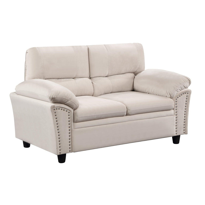 Two Seater Couch Loveseat Sofa Velvet Beige - Urban Living Furniture (Los Angeles, CA)