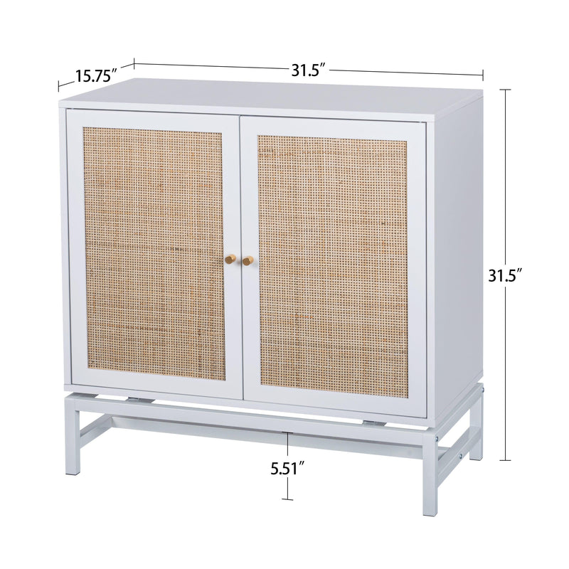 Natural rattan 2 door cabinet，with 1 Adjustable Inner Shelves，rattan，AccentStorage Cabinet - Urban Living Furniture (Los Angeles, CA)