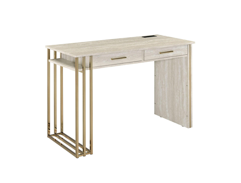 ACME Tyeid Vanity Desk w/USB in Antique White & Gold Finish AC00898 - Urban Living Furniture (Los Angeles, CA)