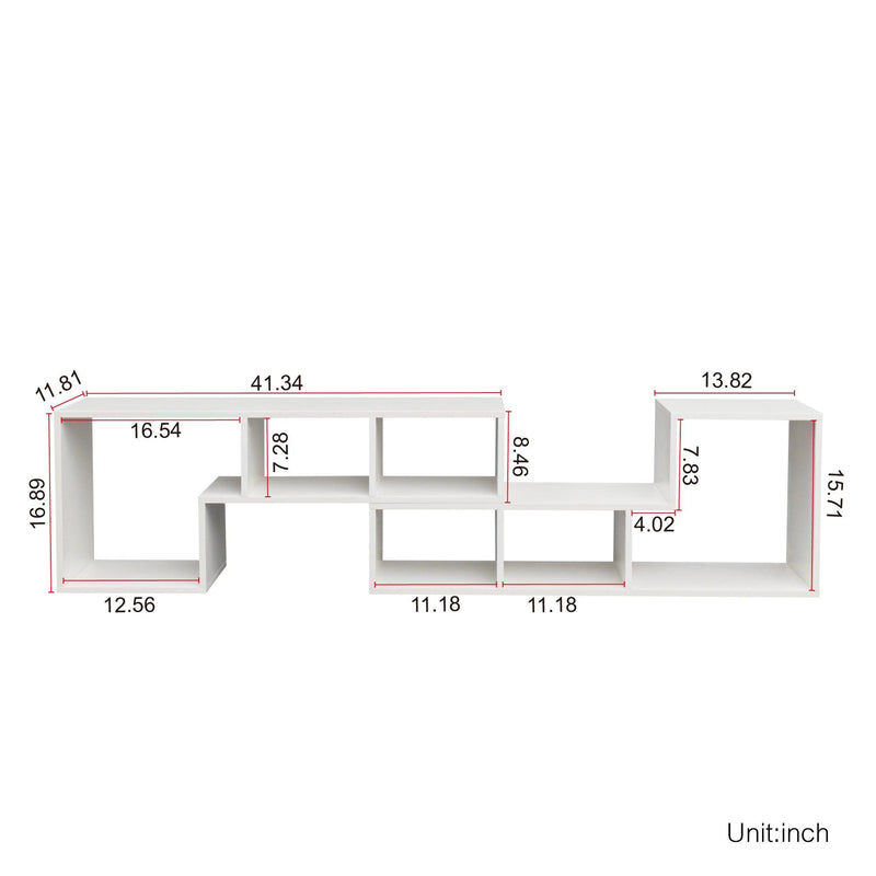 Double L-Shaped TV Stand，Display Shelf ，Bookcase for Home Furniture,White - Urban Living Furniture (Los Angeles, CA)