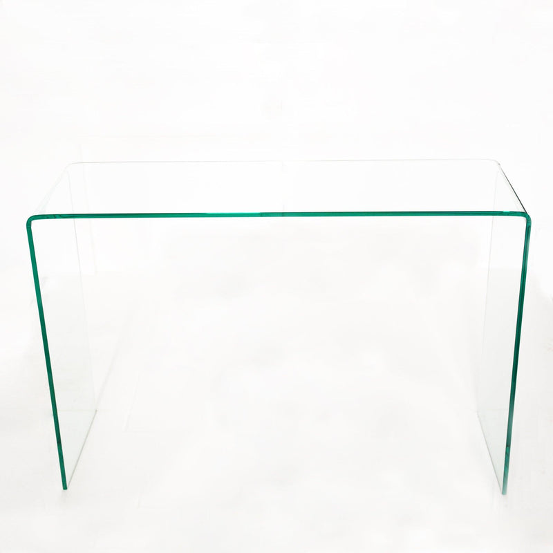 Glass Console Table, Transparent Tempered  Glass Console Table with Rounded Edges Desks, Sofa Table - Urban Living Furniture (Los Angeles, CA)