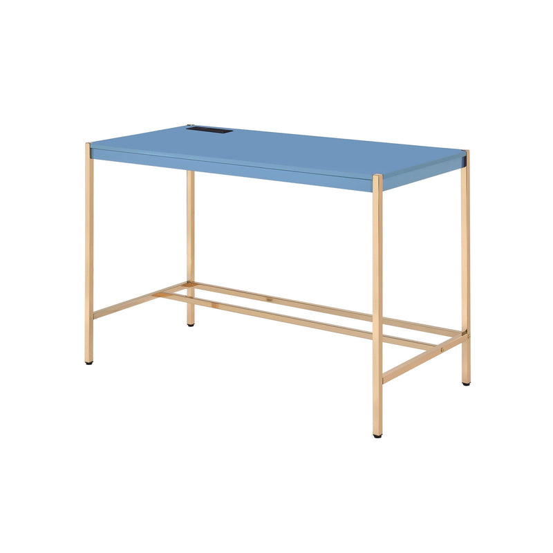 ACME Midriaks Writing Desk w/USB Port in Navy Blue & Gold Finish OF00022 - Urban Living Furniture (Los Angeles, CA)