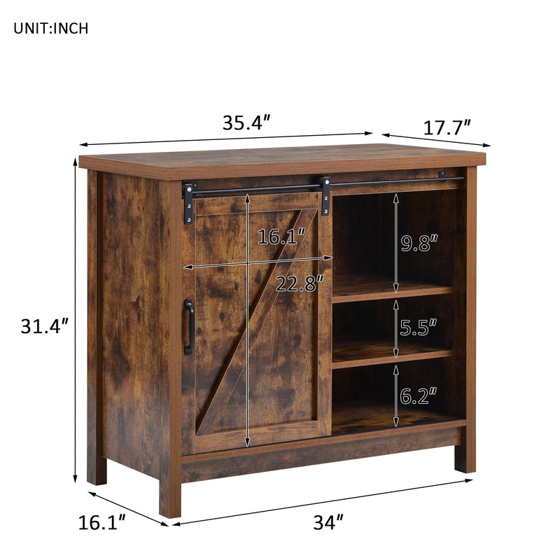 Locker&TV Stand，Barn doorModern &farmhousewood entertainment center, Console for Media,removable door panel & living room with for tvs up to 32'',BARNWOOD/BLACK - Urban Living Furniture (Los Angeles, CA)