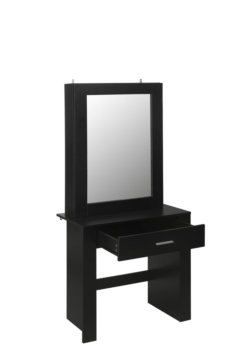 Vanity Desk with Mirror & Stool, Black Makeup Table withStorage Shelves & Drawer, Vanity Set for Girls Women - Urban Living Furniture (Los Angeles, CA)