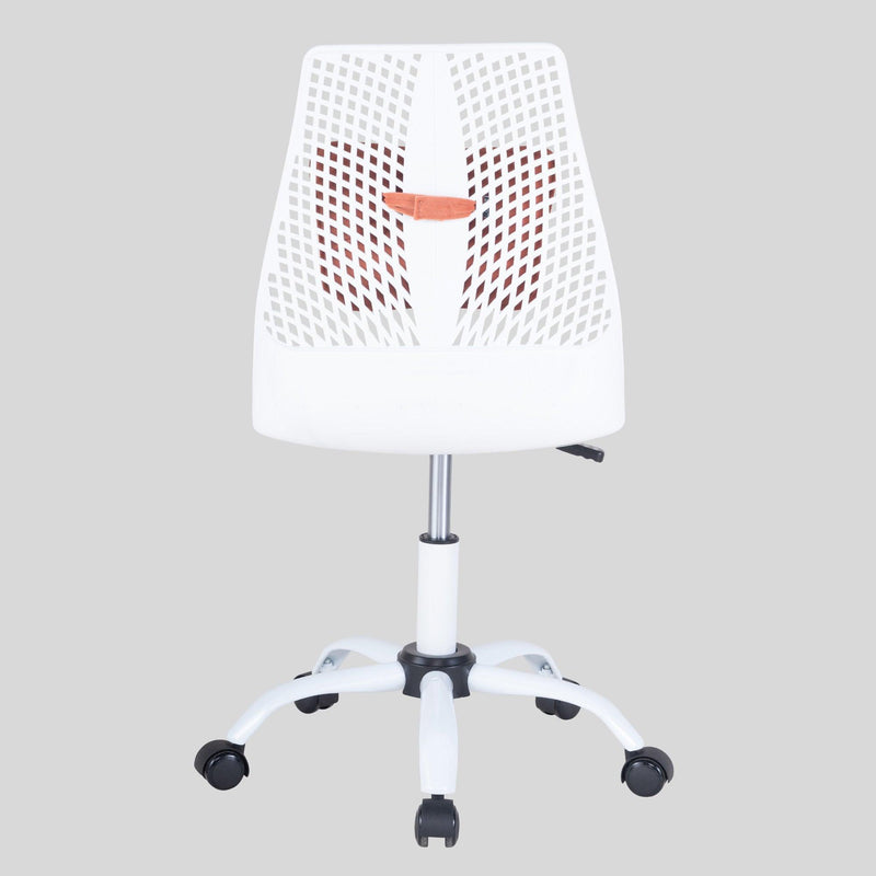 Office Task Desk Chair Swivel Home Comfort Chairs,Adjustable Height with ample lumbar support,White+Orange - Urban Living Furniture (Los Angeles, CA)