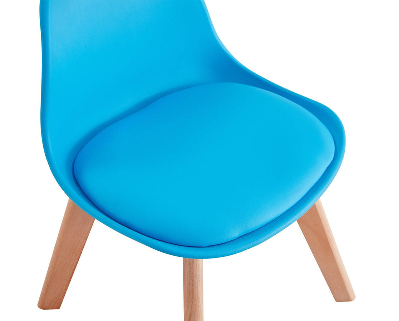 BB chair ,wood leg; pp back with cushion, BLUE, 2 pcs per set