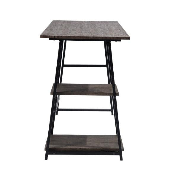 47.4"W X 19.7"D X 28.9"H Wooden Desk with 2Storage Racks - WALNUT & BLACK - Urban Living Furniture (Los Angeles, CA)