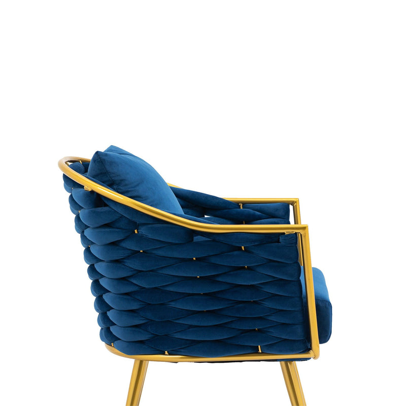 Velvet Accent ChairModern Upholstered Armchair Tufted Chair with Metal Frame, Single Leisure Chairs  for Living Room Bedroom Office Balcony - Urban Living Furniture (Los Angeles, CA)