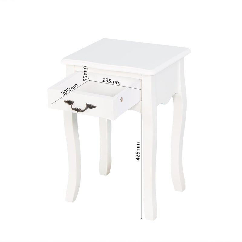 White Living Room Floor-standingStorage Table with a Drawer, 4 Curved Legs - Urban Living Furniture (Los Angeles, CA)