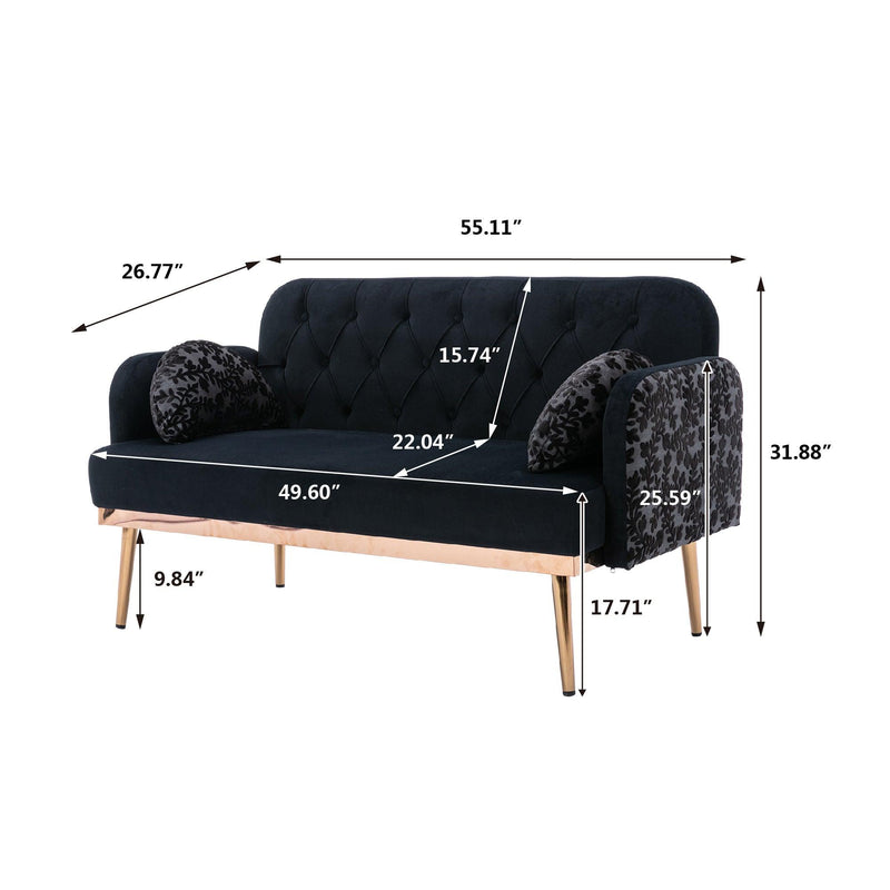 Velvet  Sofa , Accent sofa .loveseat sofa with metal feet - Urban Living Furniture (Los Angeles, CA)