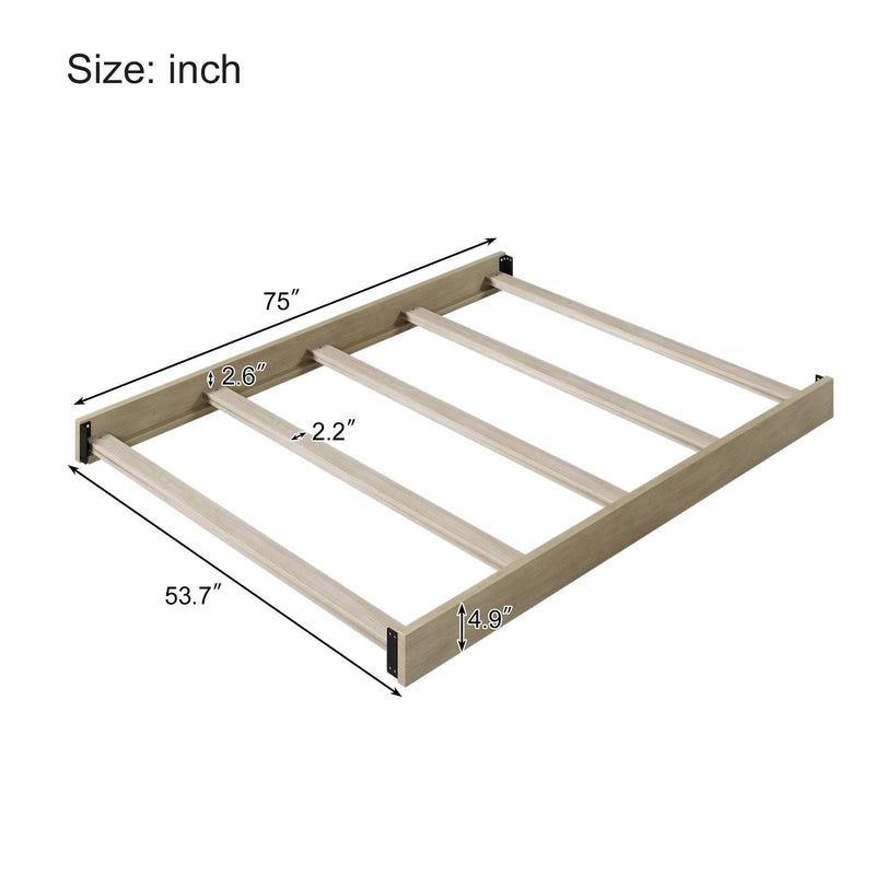 Full Size Conversion Kit Bed Rails for Convertible Crib, Stone Gray