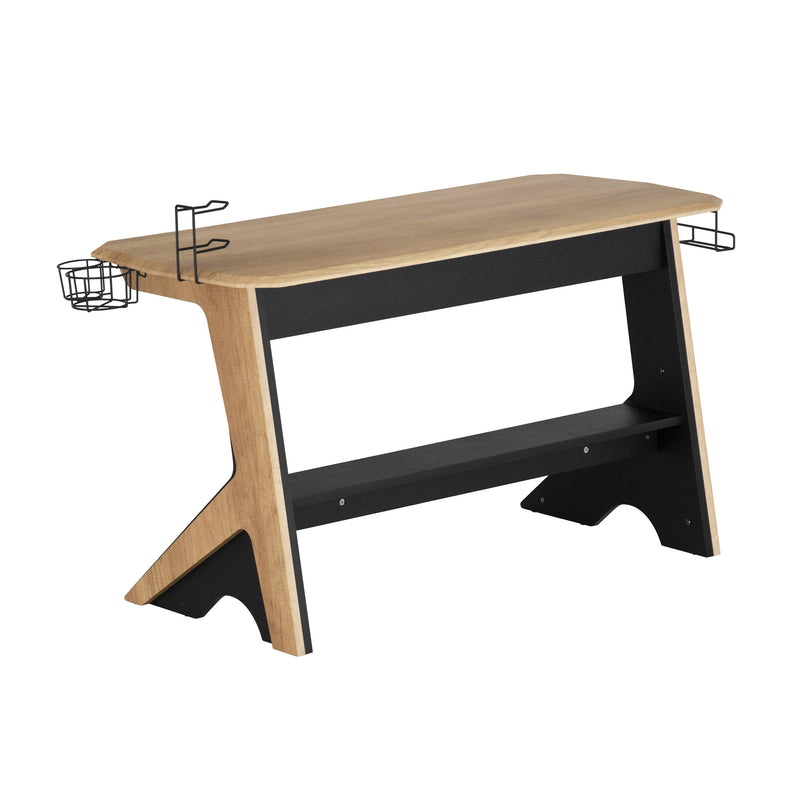 Techni Mobili Home Office Computer Writing Desk Workstation  with  Two Cupholders and a Headphone Hook- Pine - Urban Living Furniture (Los Angeles, CA)