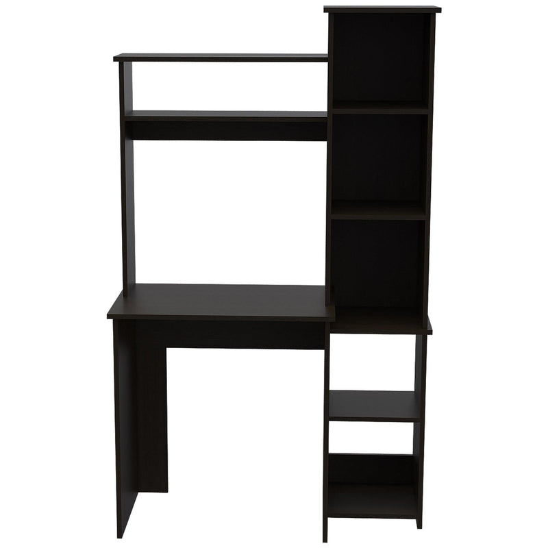 Marston 6-Shelf Writing Desk with Built-in Bookcase Black Wengue - Urban Living Furniture (Los Angeles, CA)