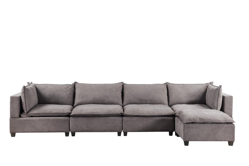 Madison Light Gray Fabric 5 Piece Modular Sectional Sofa Chaise - Urban Living Furniture (Los Angeles, CA)