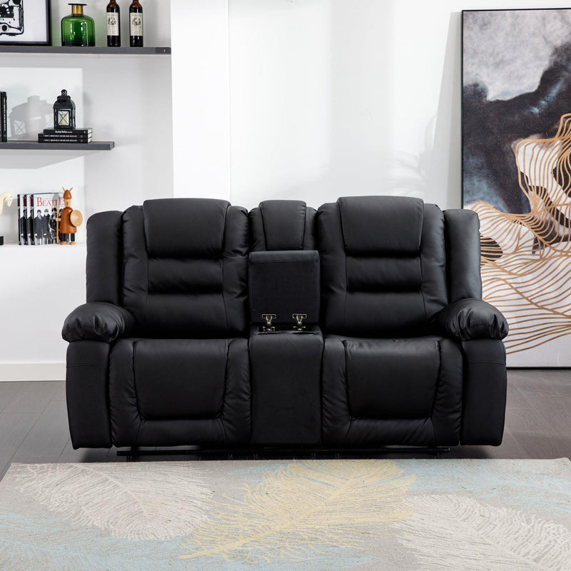 Home Theater Seating Manual Recliner, PU Leather Reclining Loveseat for Living Room - Urban Living Furniture (Los Angeles, CA)