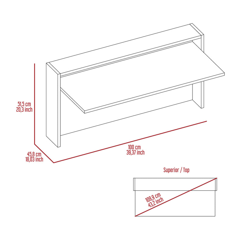 Collier Rectangle Floating Desk Light Oak and White - Urban Living Furniture (Los Angeles, CA)