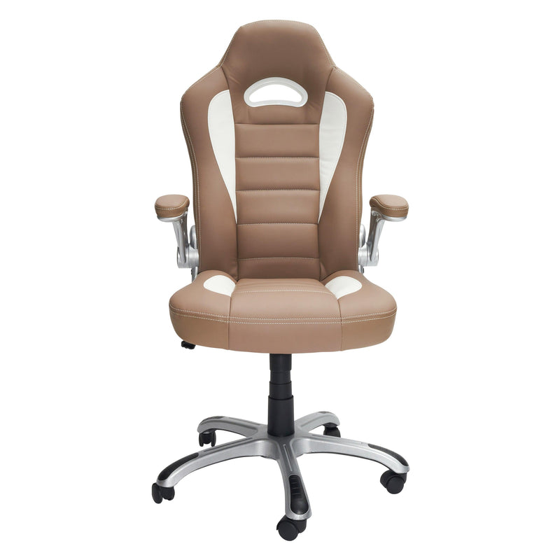 Techni Mobili High Back Executive Sport Race Office Chair with Flip-Up Arms, Camel - Urban Living Furniture (Los Angeles, CA)