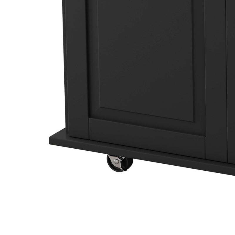 Kitchen Island Cart with 2 Door Cabinet and Three Drawers,43.31 Inch Width with Spice Rack, Towel Rack (Black) - Urban Living Furniture (Los Angeles, CA)