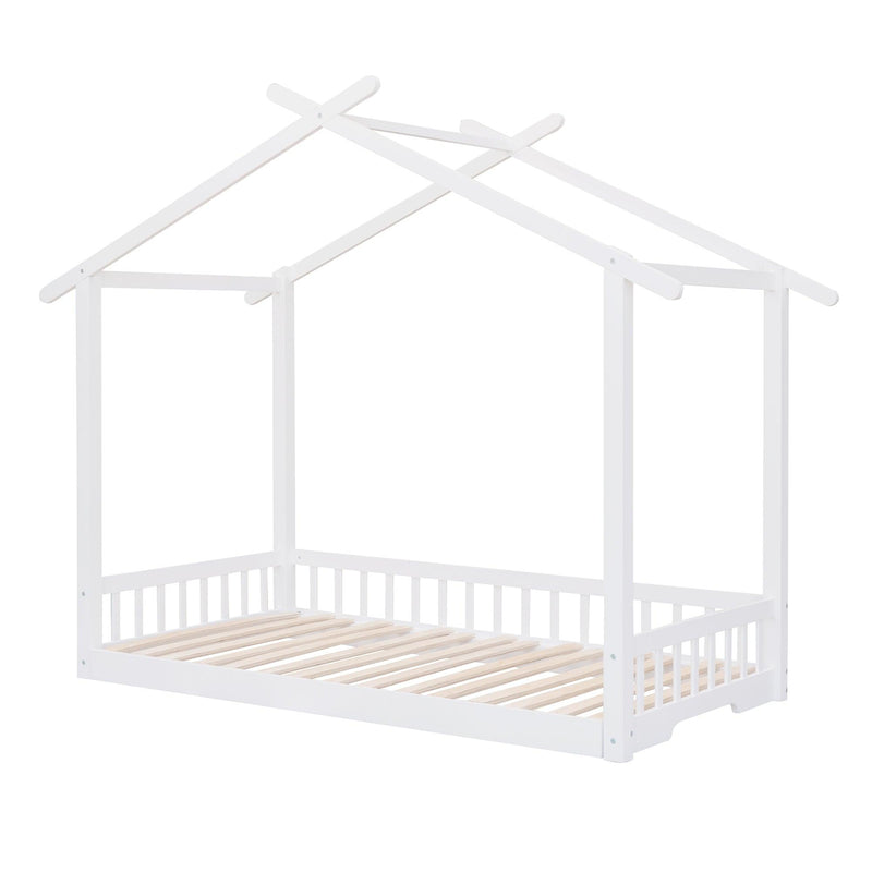 Extending House Bed, Wooden Daybed, White