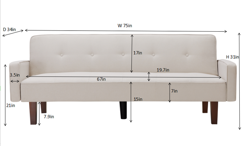 8170  Beige Sofa Bed