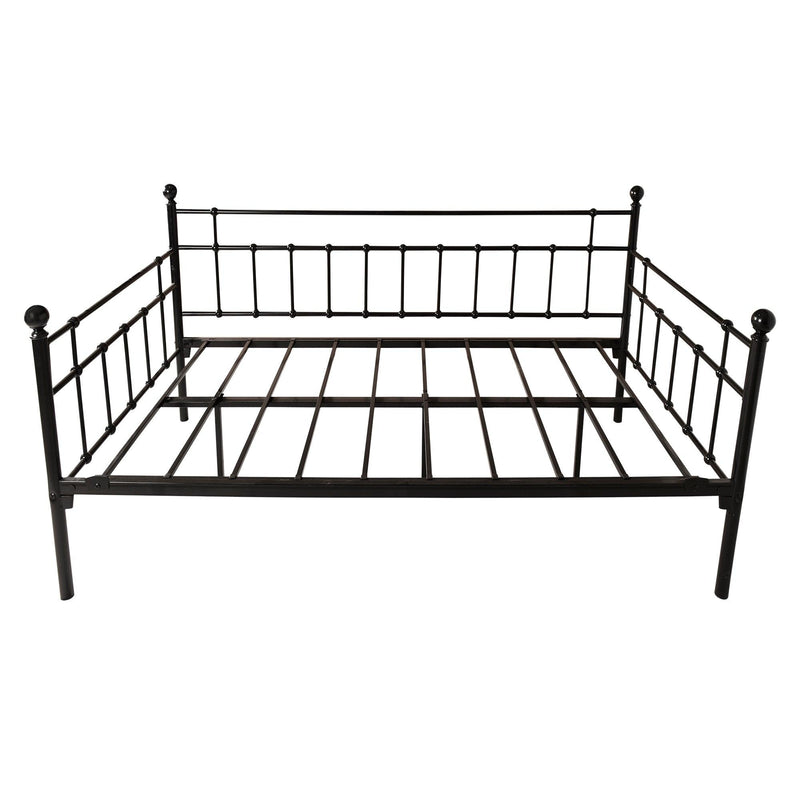 Daybed Frame Twin Size Multifunctional Metal Platform with Headboard Victorian Style, Bed Sofa  for Guest Living Room, Twin, Black - Urban Living Furniture (Los Angeles, CA)