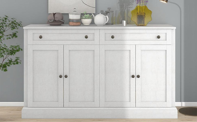 Kitchen SideboardStorage Buffet Cabinet with 2 Drawers & 4 Doors Adjustable Shelves for Dining Room, Living Room (Antique White) - Urban Living Furniture (Los Angeles, CA)