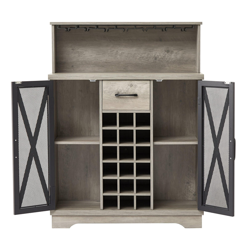 Wine cabinet （Grey，35.41’’W*13.39’’D*47.44’’H） - Urban Living Furniture (Los Angeles, CA)