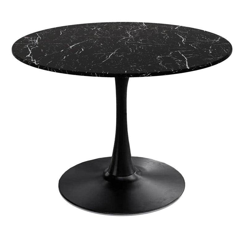 42.12"Modern Round Dining Table with Printed Black Marble Table Top,Metal Base  Dining Table, End Table Leisure Coffee Table - Urban Living Furniture (Los Angeles, CA)